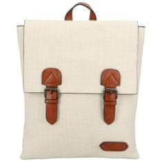 Turbo Bags Trendový dámský koženkový batoh Nava, béžový