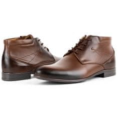 Pánské zateplené kožené boty 802MA brown velikost 43