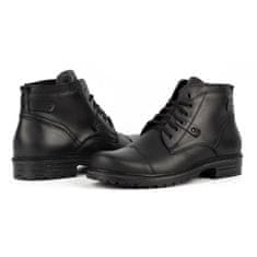 Pánské kožené boty Military Mpb black velikost 40