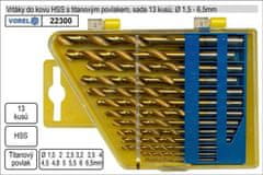 HADEX Sada vrtáků HSS 13ks průměr 1,5-6,5mm TITAN