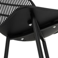 shumee Plastová moderní židle s prolamovaným opěradlem do 150 kg 4 ks černá