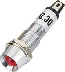 HADEX kontrolka 12V LED červená do otvoru 8mm