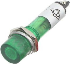 HADEX Kontrolka 12V LED, zelená do otvoru 7mm
