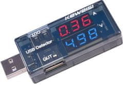 HADEX USB tester - voltmetr a ampérmetr 3-9V/0-3A DC KWS-10VA