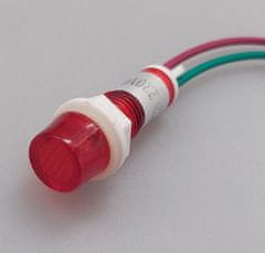 HADEX Kontrolka 230V s doutnavkou, červená do otvoru 10mm, vývody