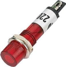 HADEX Kontrolka 230V s doutnavkou, červená do otvoru 7mm