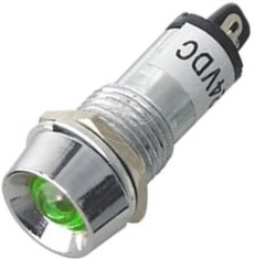 HADEX kontrolka 12V LED zelená do otvoru 12mm