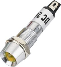 HADEX kontrolka 12V LED žlutá do otvoru 8mm