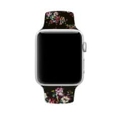Symfony Řemínek pro apple watch 38/40, silikon flower I černý