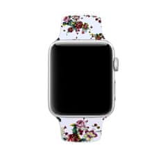 Symfony Řemínek pro apple watch 42/44, silikon flower III bílý/červený