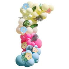 MojeParty Tropical party - Sada na balónkovou girlandu s listy a květy 70 ks