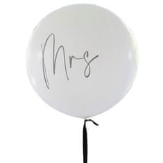MojeParty Balón latexový Mrs. S černou stuhou 91 cm