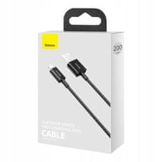 BASEUS USB Lightning kabel pro iPhone 2,4A 2m, CALYS-C01 černá