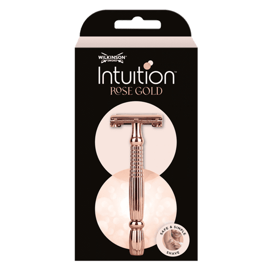 Wilkinson Sword Intuition Double Edge Rose Gold Razor dámský kovový strojek Classic + 10 ks žiletek