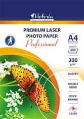 Victoria Fotografický papír "Professional", do laserové tiskárny, lesklý, A4, 200g, oboustranný