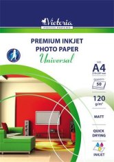 Victoria Fotografický papír "Universal", do inkoustové tiskárny, matný, A4, 120g