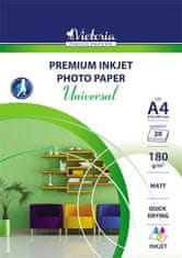 Victoria Fotografický papír "Universal", do inkoustové tiskárny, matný, A4, 180g
