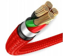 BASEUS Lightning kabel s LED Halo 1,5A 2m, CALGH-C09 červená