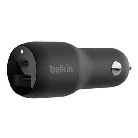 Belkin BOOST CHARGE 37W Duální Power Delivery PPS nabíječka do auta - 25W USB-C & 12W USB-A, černá