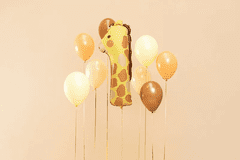 PartyDeco Fóliový balónek číslo 1 Žirafa 92cm