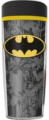 CurePink Plastový cestovní hrnek DC Comics|Batman: Logo (objem 533 ml)
