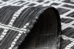 Dywany Łuszczów Kusový koberec Sion Sisal Trellis 22144 black/ecru – na ven i na doma 80x150