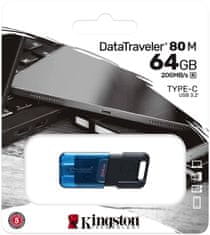 Kingston DataTraveler 80 M - 64GB, modrá (DT80M/64GB)