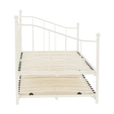 KONDELA Kovová rozkládací postel s přistýlkou Zarola 90x200 cm - bílá