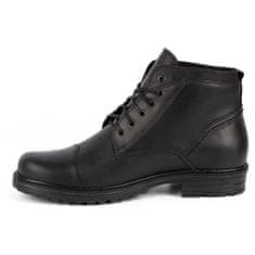 Pánské kožené boty Military Mpb black velikost 40
