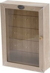Koopman Dřevěná závěsná skříňka na klíče hnědá 27 x 19 cm