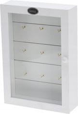 Koopman Dřevěná závěsná skříňka na klíče bílá 27 x 19 cm