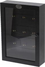 Koopman Dřevěná závěsná skříňka na klíče černá 27 x 19 cm