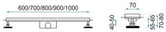 REA Lineární odtokový žlab + sifon + nožičky + rošt neo pure 700 n pro (REA-G0901)