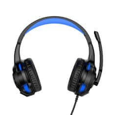Kaku KAKU KSC-586 LED RGB herní sluchátka kabelová do uší + mikrofon 2x JACK + USB modrá