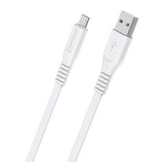 Borofone Datový kabel micro USB 1m, 2,4A Borofone Wieldy BX23 bílý