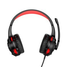 Kaku KAKU KSC-586 LED RGB herní sluchátka kabelová do uší + mikrofon 2x JACK + USB červená