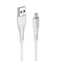 Borofone Datový kabel micro USB 1m, 2,4A Borofone Wieldy BX37 bílý