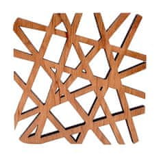 AMADEA Dřevěný podtácek hranatý ve tvaru sítě, masivní dřevo, 9x9 cm "Čapí hnízdo"