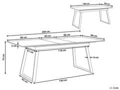 Beliani Jídelní stůl 160 x 90 cm bílý s tmavým dřevem KALUNA