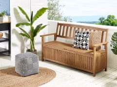 Beliani Zahradní lavička z akátového dřeva s úložným prostorem 160 cm SOVANA