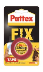 Pattex Samolepicí páska "Pattex Fix 120 kg", červená, oboustranná, 19 mm x 1,5 m, 1486524