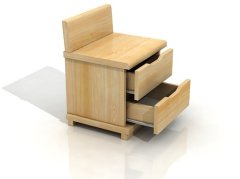 eoshop Noční stolek Arhus High 2S, borovice masiv (Barva dřeva: Přírodní)