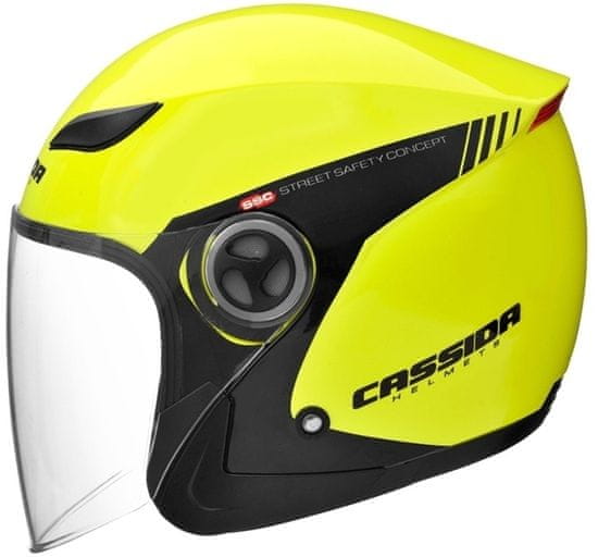 Cassida Moto přilba Reflex Safety (Velikost: S (55-56), Barva: černá-fluo žlutá)