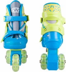 Worker Dětské kolečkové brusle 2v1 TriGo Skate LED se sv. kolečky (Velikost: XS (26-29), Barva: modrá)