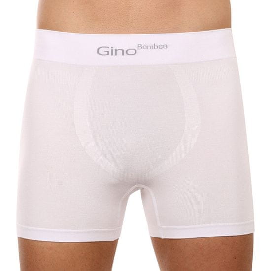 Gino Pánské boxerky bezešvé bambusové bílé (54004)
