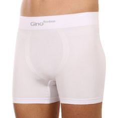 Gino Pánské boxerky bezešvé bambusové bílé (54004) - velikost XL
