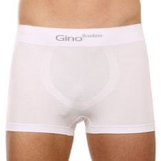 Gino Pánské boxerky bezešvé bambusové bílé (53004) - velikost L