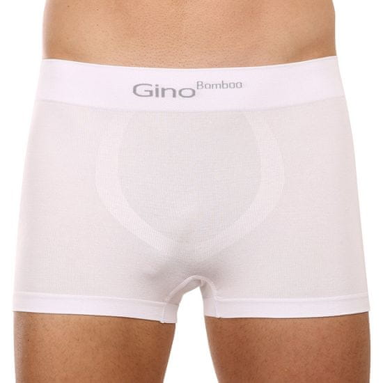 Gino Pánské boxerky bezešvé bambusové bílé (53004)