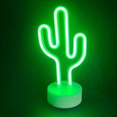 ACA ACA Lighting KAKTUS 45 neonová LED lampička na baterie (3xAA)/USB zelená IP20 15x10x25.5cm X04455315