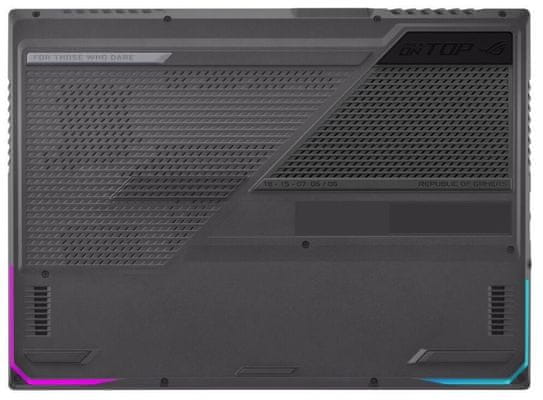 Herní notebook Asus ROG Strix G15 2021 15,6 palců Full HD IPS antireflexní displej AMD Ryzen NVIDIA GeForce RTX 3050 Ti 4GB WiFi ax 512 GB SSD 16 GB RAM DDR4 zvuk Dolby Atmos potlačení hluku AI ROG RangeBoost RGB podsvícená klávesnice